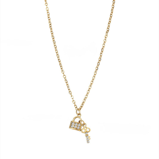 Padlock and key necklace